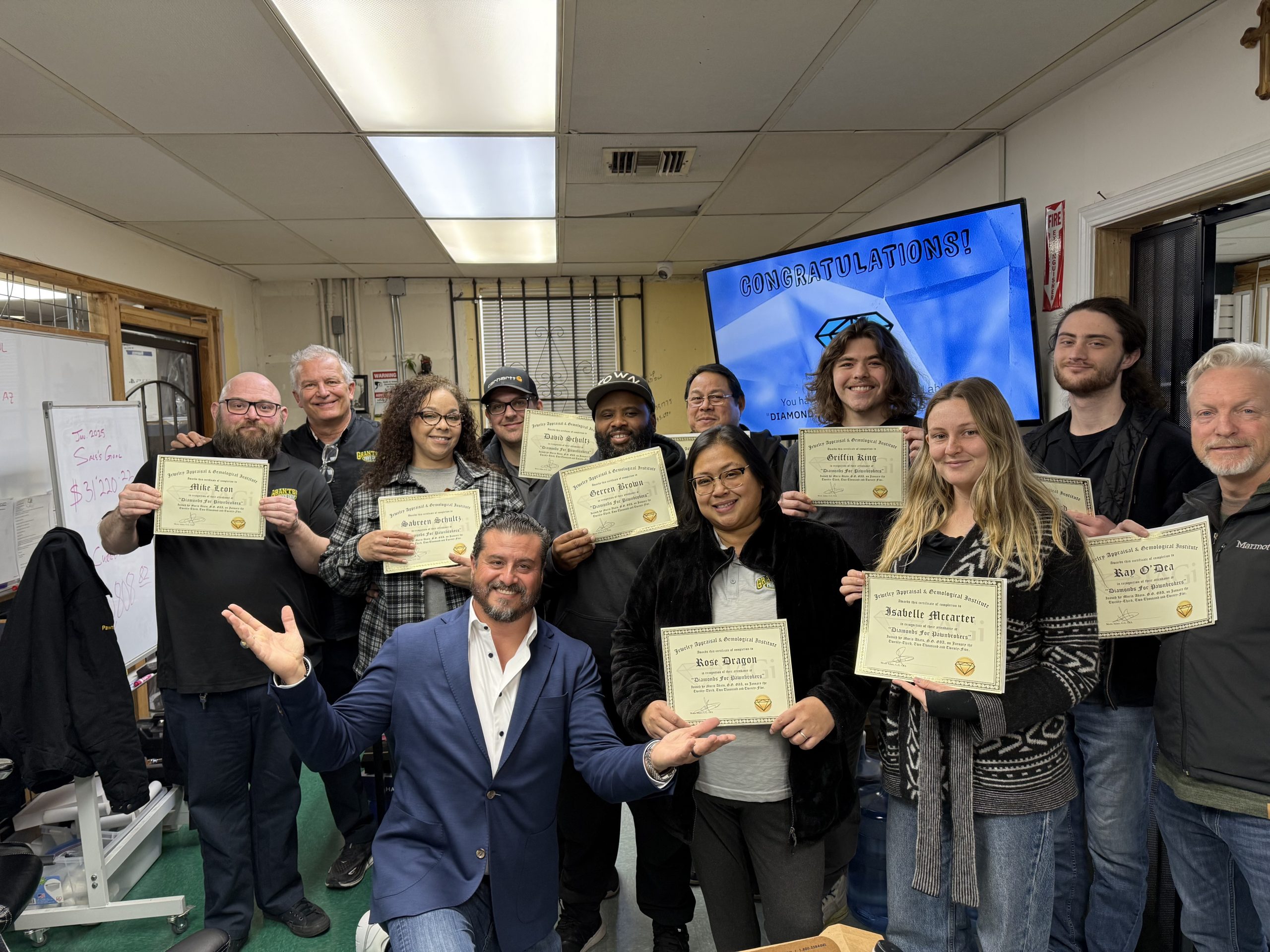 Diamond for Pawnbrokers presentation at Granter's Pawn - PHP Pawnbrokers Vito Wise, Moris Adato